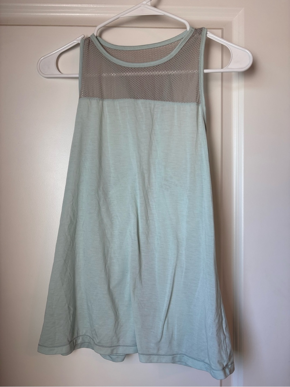 Athleta Light Blue Mesh Yoke Tank Top - Women XS